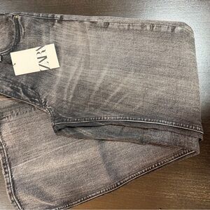 Zara Men's Washed Gray Straight Jeans